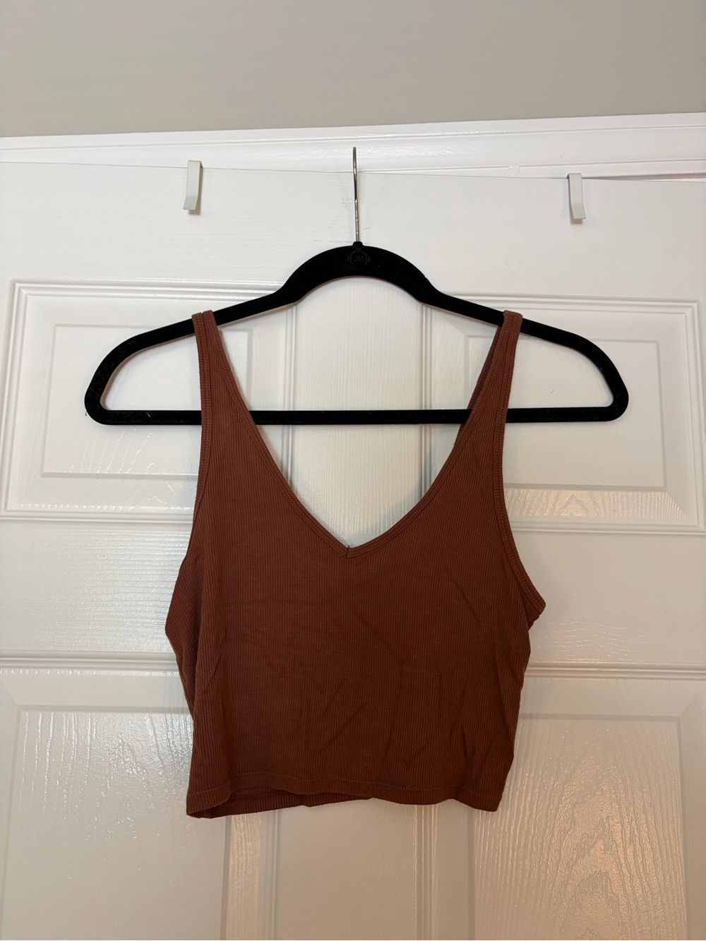 PacSun Brown Ribbed V-Neck Crop Tank